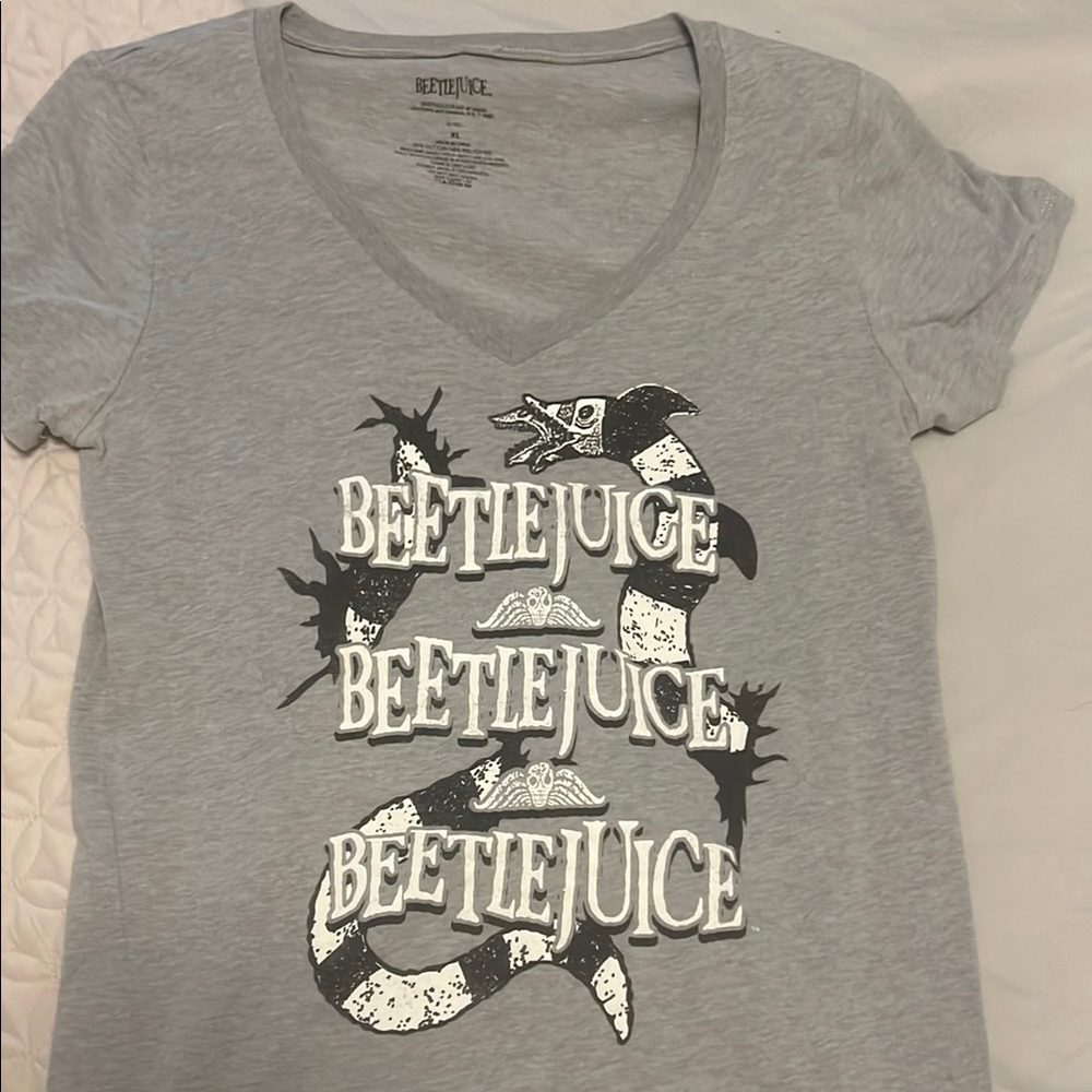 Beetlejuice Graphic Tee in Gray